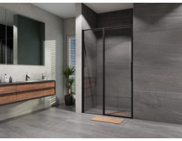 Sprchové dvere Lusso Slim Black otváracie 100 cm, číre sklo