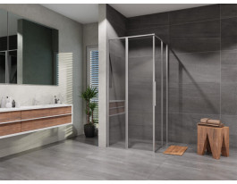 Sprchový kút Lusso Slim štvorec otvárací 100×100 cm, číre sklo