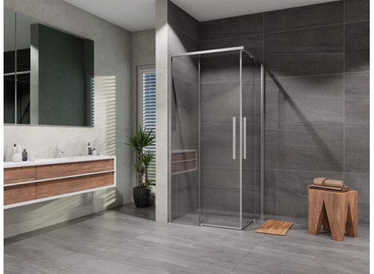 Sprchový kút Lusso Slim Black štvorec posuvný 90×90 cm, číre sklo Sprchový kút Lusso Slim Black štvorec posuvný 90×90 cm, číre sklo