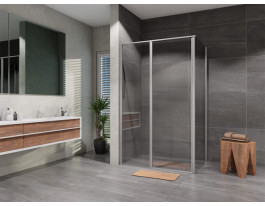 Sprchový kút Lusso Slim obdĺžnik otvárací 100×80 cm, číre sklo