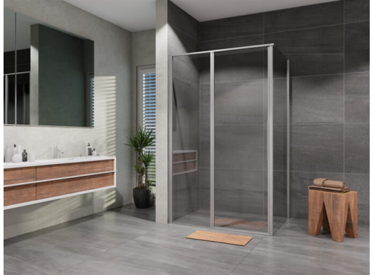 Sprchový kút Lusso Slim obdĺžnik otvárací 100×80 cm, číre sklo