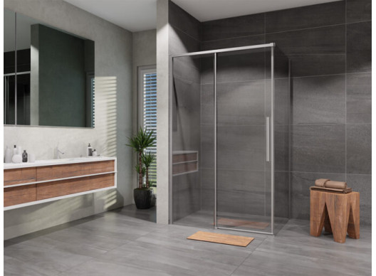 Sprchový kút Lusso Slim obdĺžnik posuvný 110×90 cm, číre sklo