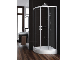 Oblúková sprchovacia zástena Nigra 185 BIELY PROFIL 900/1850