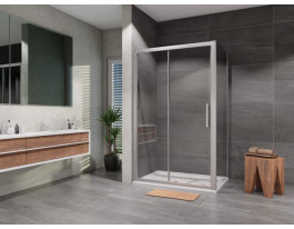 Sprchový kút Retta obdĺžnik posuvný 100×80 cm, číre sklo